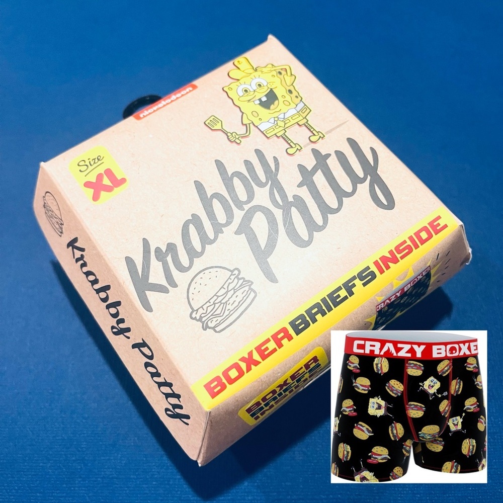 CRAZY BOXER SpongeBob SquarePants Krabby Patty Boxer Briefs XL